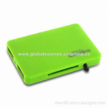 Combo Card Reader with 3 Ports USB Hub, Various Colors Available